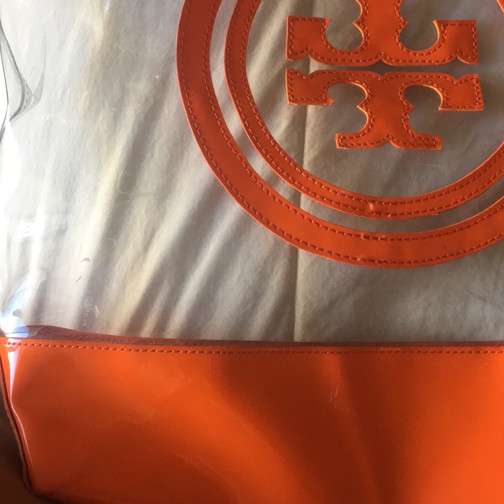 ❌SOLD❌[Tory Burch] Orange Clear Tote Bag - Picture 2 of 8